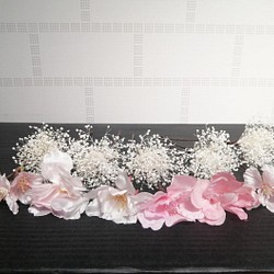 髪飾り　カスミソウ＆桜パーツ　ﾌﾟﾘｻﾞｰﾌﾞﾄﾞ　卒業式　パーティー　結婚式他 1枚目の画像