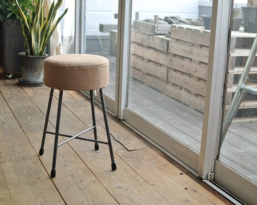 スツール/帆布（CANVAS STOOL） LOW 鉄脚 撥水加工帆布 椅子（チェアー