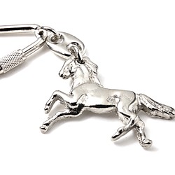 真鍮製　馬型バッグチャーム・キーホルダー（銀） 1枚目の画像