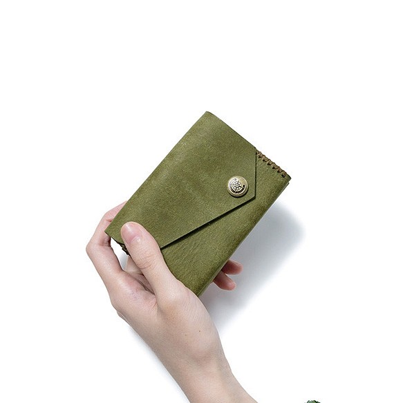 三つ折り財布 [オリーブ] / Mini Wallet [OLIVE] 雑貨 ギフト レザー