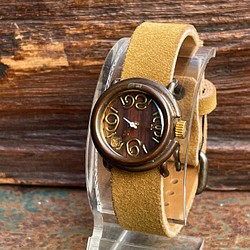 ◆真鍮製　クォーツ式手作り腕時計◆SBQ-6020 1枚目の画像