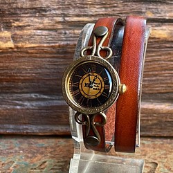 ◆真鍮製　クォーツ式手作り腕時計◆ SBQ-6009-RN 1枚目の画像