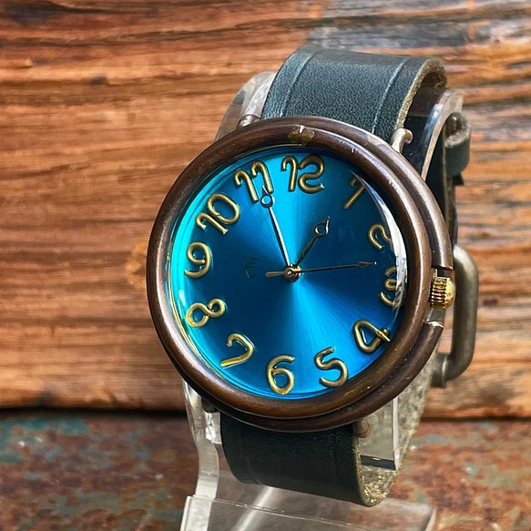 ◆真鍮製　クォーツ式手作り腕時計◆ LBQ-3009-CBS 1枚目の画像