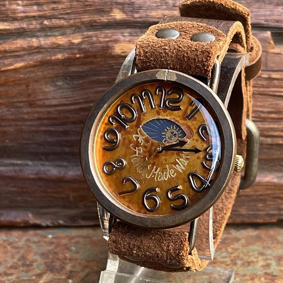 COTA 手作り時計 SUN&MOON クォーツ 腕時計 ベルトグリーン | nate 