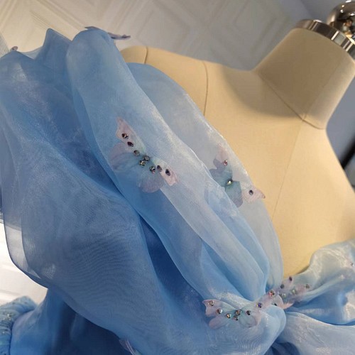 シンデレラ ブルー ウェディングドレス #ma397 ドレス MINLADY BRIDE 