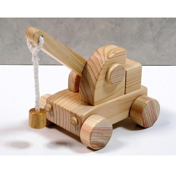 木のおもちゃ はたらく車クレーン車 おもちゃ 人形 ウッド スマイル 通販 Creema クリーマ ハンドメイド 手作り クラフト作品の販売サイト