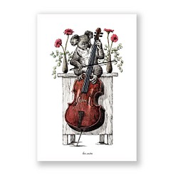 お好みのイラストカード（キャンバス加工）3枚セット【74.Cellist】 1枚目の画像
