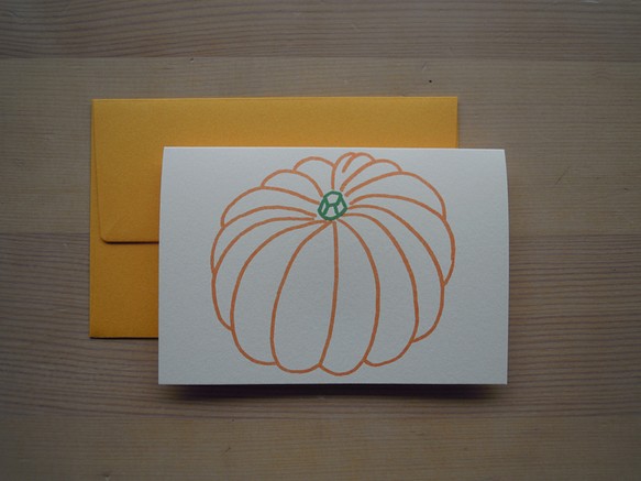 かぼちゃ ミニカード＆封筒5枚セット 1枚目の画像