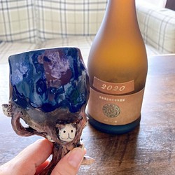[作為禮物的貓陶器] 貓樹高腳杯 (Nyanmenju) 妖怪陶器 第1張的照片