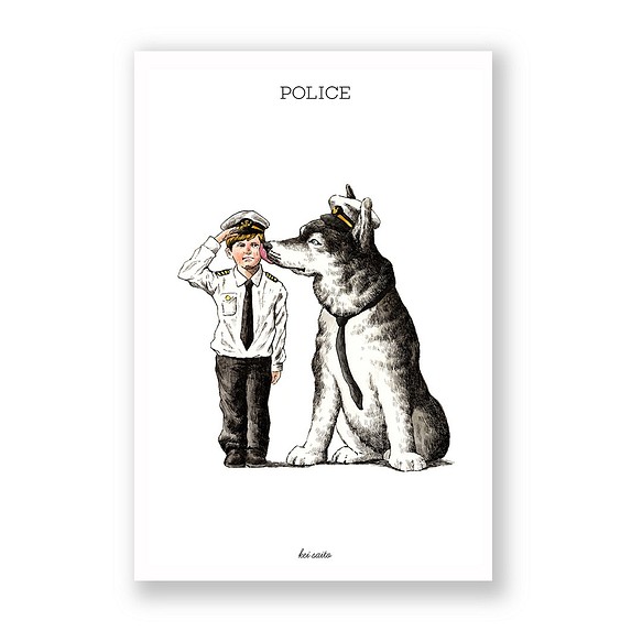 你最喜歡的插圖卡（帆布加工）3件套[78.POLICE] 第1張的照片