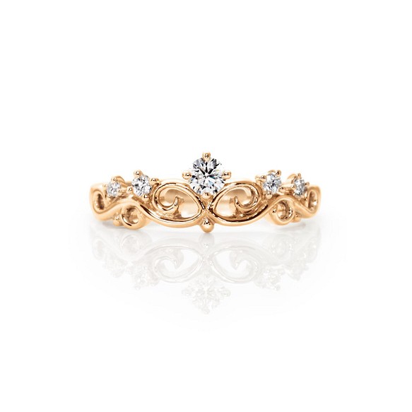 受注制作『Flower of tiara/花冠のゆびわ』K18ピンクゴールド ダイヤモンドリング 婚約指輪