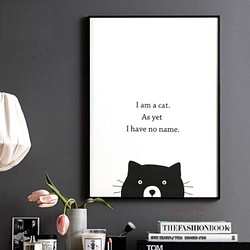 特大 A3サイズ！ポスター【吾輩は猫である】夏目漱石 ねこ 名言 格言 デザイン アート 偉人 ネコ 動物 アニマル 1枚目の画像