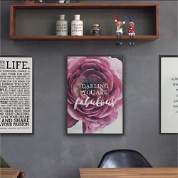 ポスター【fabulous】インテリア デザイン アート フラワー 名言 格言 偉人 海外 花 花柄 ピンク パープル 1枚目の画像