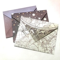 [Sale] 封筒3枚セット 天体観測　茜色 1枚目の画像