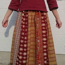 soldout 着物 リメイク ロング ギャザー スカート 12 1枚目の画像