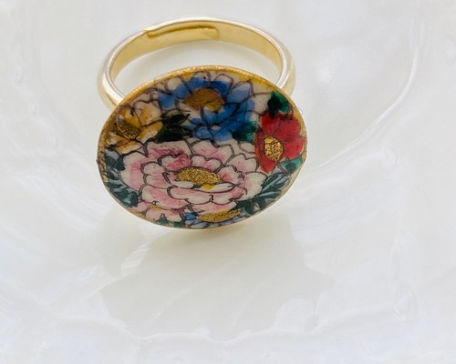 薩摩ボタン リング アンティーク 陶器 ボタン 指輪・リング diamond