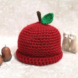 最安価格 かぎ編み針でりんごニット帽子❁オーダー制❁ - ファッション雑貨