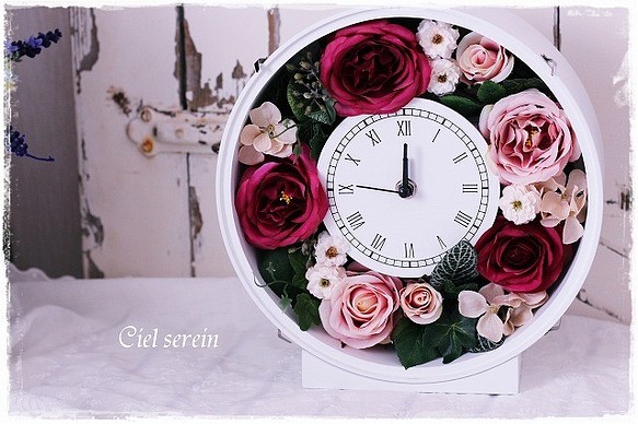 誕生日・新築祝い・ギフトに～バラ　花時計 1枚目の画像