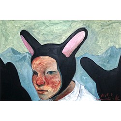 "rabbit boy" - oil drawing 1枚目の画像