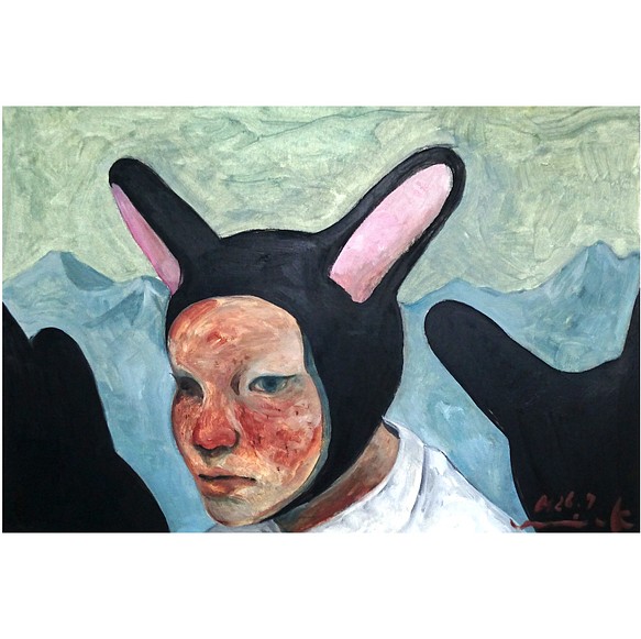 "rabbit boy" - oil drawing 1枚目の画像