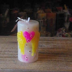 candle　ミニ円柱　天使の羽　ｄ２２０２ 1枚目の画像