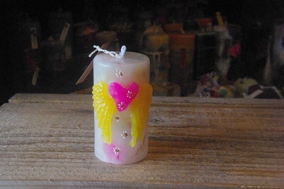 candle　ミニ円柱　天使の羽　ｄ２２０２ 1枚目の画像