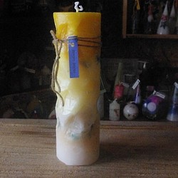 candle　tall円柱　彫刻　ｃ2957 1枚目の画像