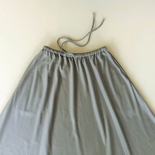 スウェット素材ロングスカート♪グレーカラー スカート Oriental Plus 
