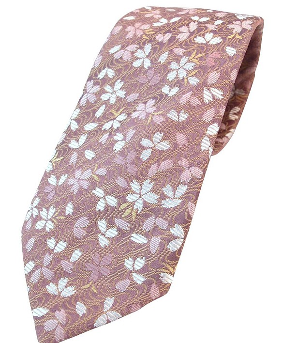 日式豪華領帶，織錦緞佈時尚和日式風格。 &lt;村崎川櫻&gt; 第1張的照片