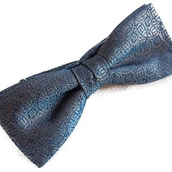 Nishijin Ori日式豪華領結☆使用豪華錦緞面料製成的時尚領結。深藍色 第1張的照片