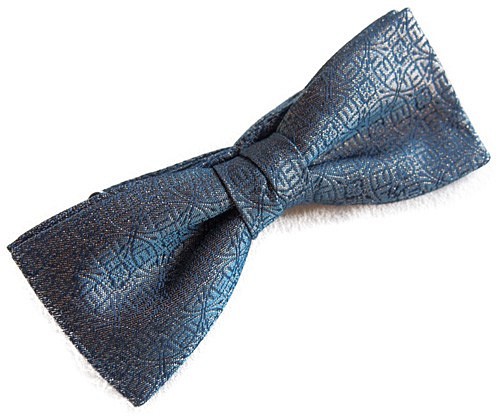 Nishijin Ori日式豪華領結☆使用豪華錦緞面料製成的時尚領結。深藍色 第1張的照片