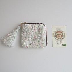 「savon」　 カードポーチ　手織り  　コスメ　コイン　　 1枚目の画像