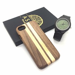 お買い得な2個セット iphoneケース 木製腕時計 木製 大切な方への贈り物 1枚目の画像