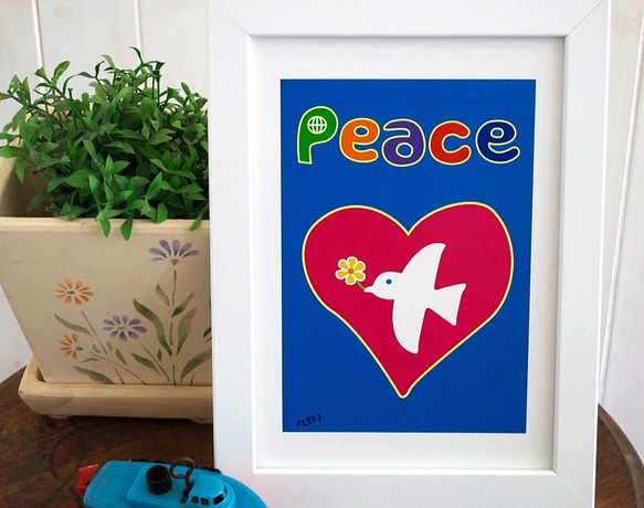 ハートフルなイラスト「peace」 1枚目の画像