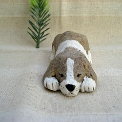 セントバーナード　寝そべり　来年の干支！　戌　犬の置物オーブン陶芸 1枚目の画像