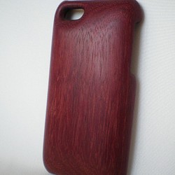 [訂做] 木質 iPhone 手機殼 (紫心) 第1張的照片