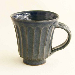 しのぎ手コーヒーカップ（呉須）／オーダー受付可 1枚目の画像
