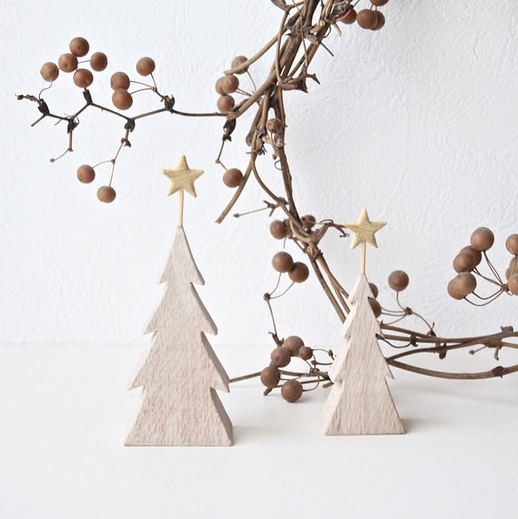 小さな木のクリスマスツリー＊ホワイトオーク＊Mサイズ 1枚目の画像