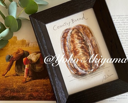 【お部屋に絵を飾ろう】Country Bread 水彩原画（ハガキサイズ