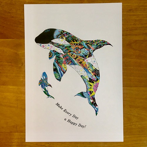 シャチ Killer Whale Ver 4 アートイラスト ポスター B4 A3 イラスト Kiccom 通販 Creema クリーマ ハンドメイド 手作り クラフト作品の販売サイト