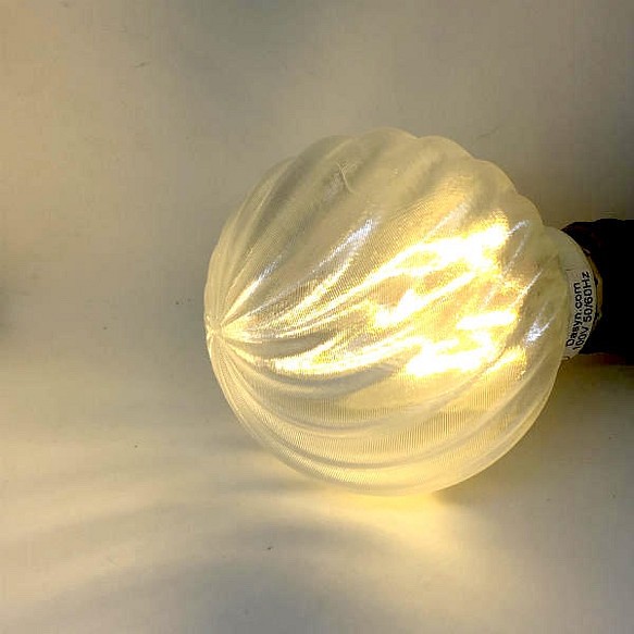 直径 8 cm 波模様つきボールランプ (100 V 3 W 電球色 LED 電球 白熱灯 30 W 相当) 1枚目の画像