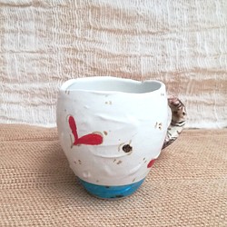 ハート柄マグカップ（タマゴ型２） 1枚目の画像