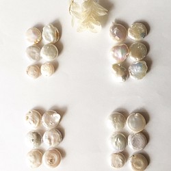 土日も発送２点以上送料無料：＊再販＊ケシバロックパール：淡水性養殖真珠：約１２～１５ミリ６個 1枚目の画像