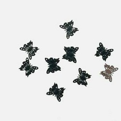蝶のメタルパーツ（I）30枚セット（ブラック） 1枚目の画像