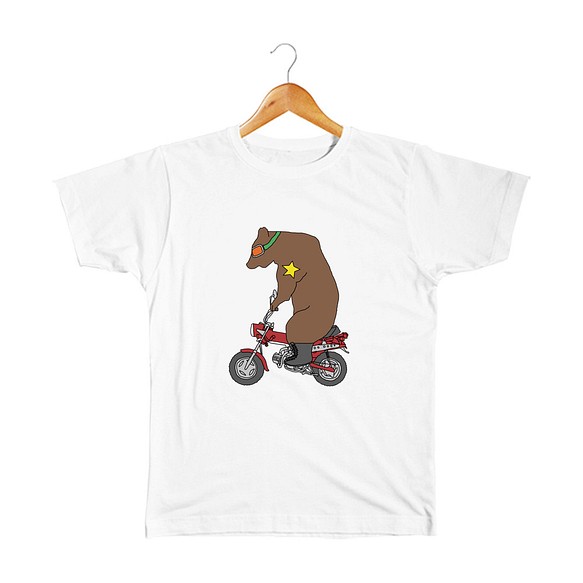 Biker Bear キッズTシャツ 1枚目の画像
