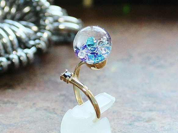 K18YG新作Bijou glass Ball Ring 1枚目の画像