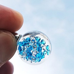 Bijou glass Ball Pendant L ウルトラマリンブルーカラー　送料無料 1枚目の画像