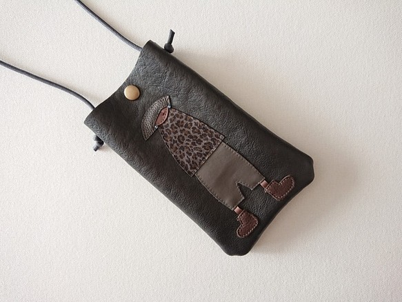 annco leather mobile case [dark gray] 1枚目の画像