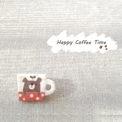 Happy coffee time Nico ブローチ 1枚目の画像