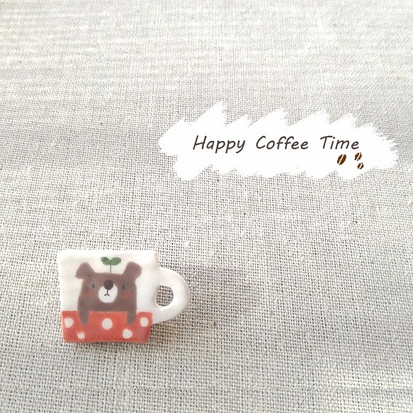 Happy coffee time Nico ブローチ 1枚目の画像